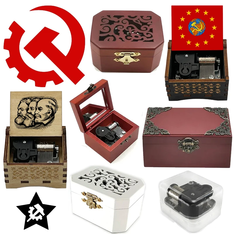 Wooden Internationale Music Box Antique Mechanism Musical Gift for Senior Grandfather Friend Souvenir