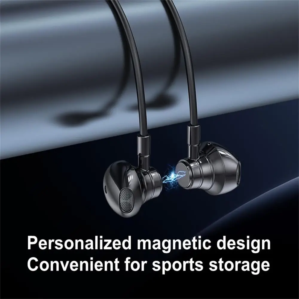 OLAF 300mAh Wireless Bluetooth Earphones TWS Hanging-Neck Magnetic Headphones Sports Running Handsfree Earbuds Support SD Card 4