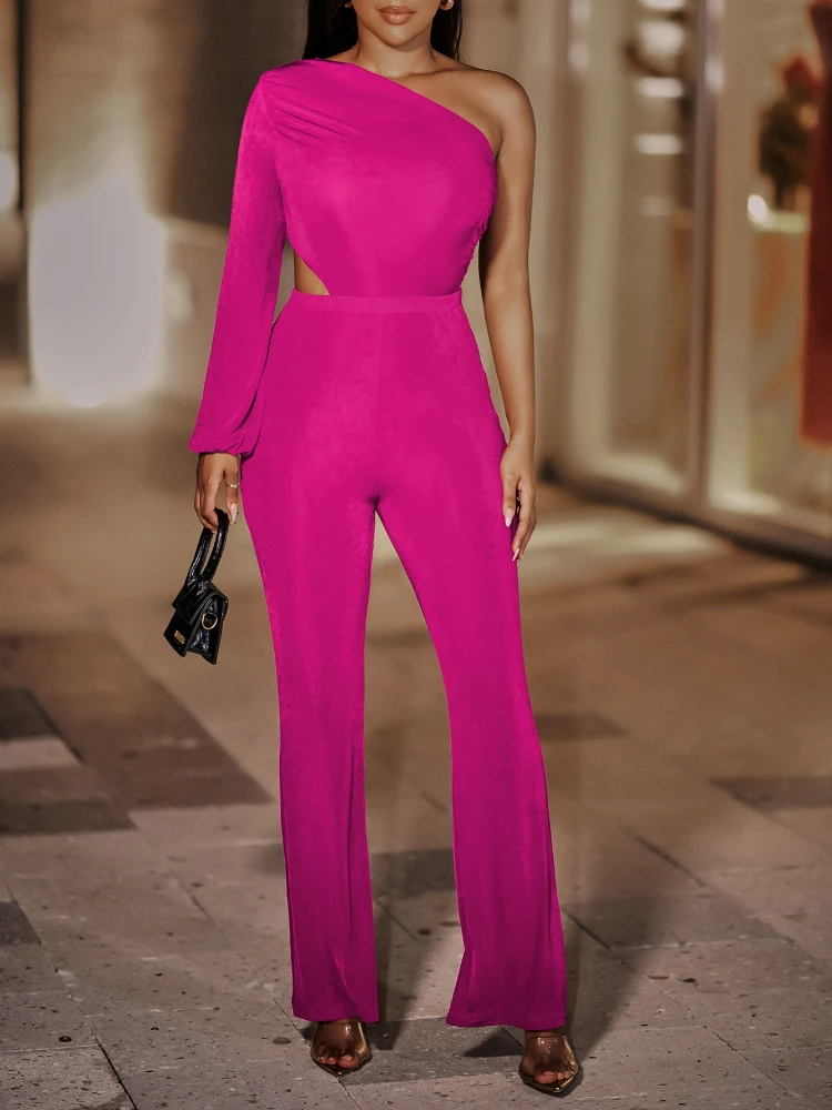 

Jumpsuit Women 2022 Autumn and Winter New Women's Fashion Solid Color Long Strapless Women's Jumpsuit Party Pants