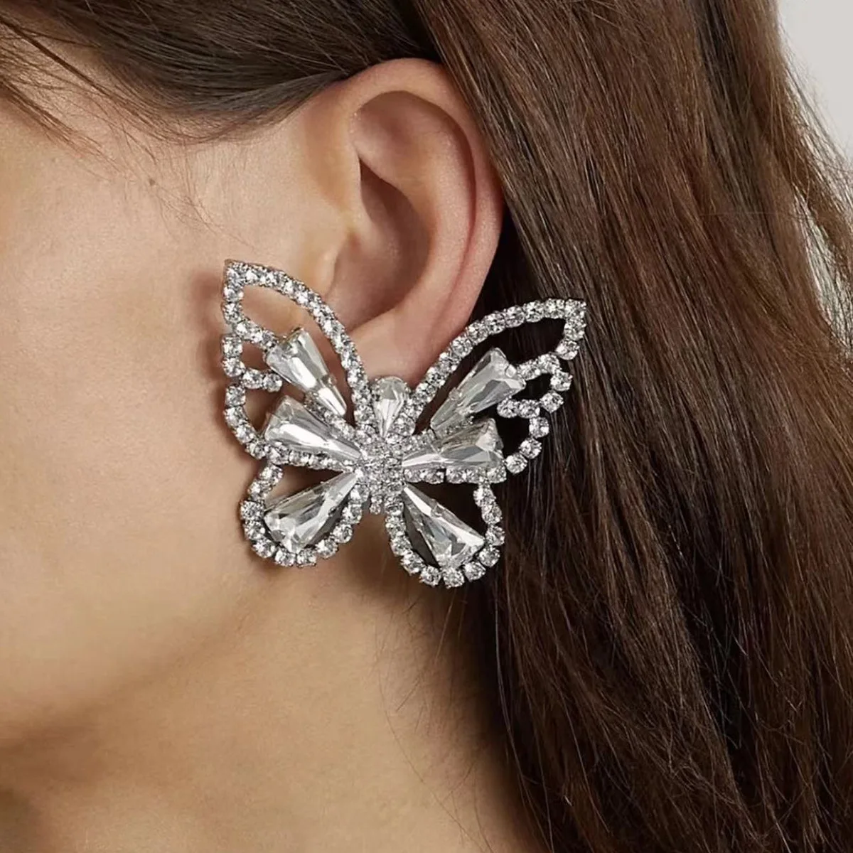 Anabela Chan Butterfly Bouquet 18k White Gold Multi-stone Earrings In Green  | ModeSens