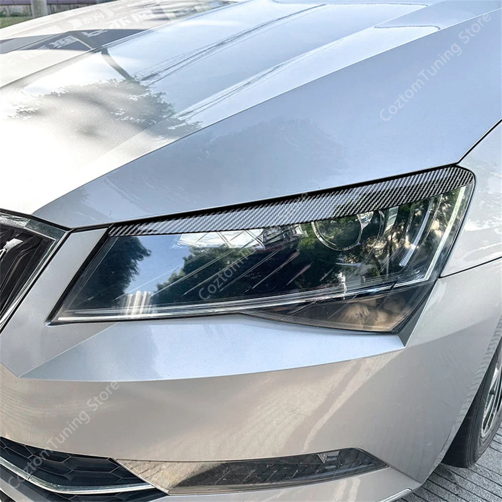 

For Skoda Superb III 3V3 3V5 Gloss Evil Eyebrow Eyelids Superb B8 TSI TDI 2015-2019 PRE-Lci Body Kit Headlight 3D Stickers