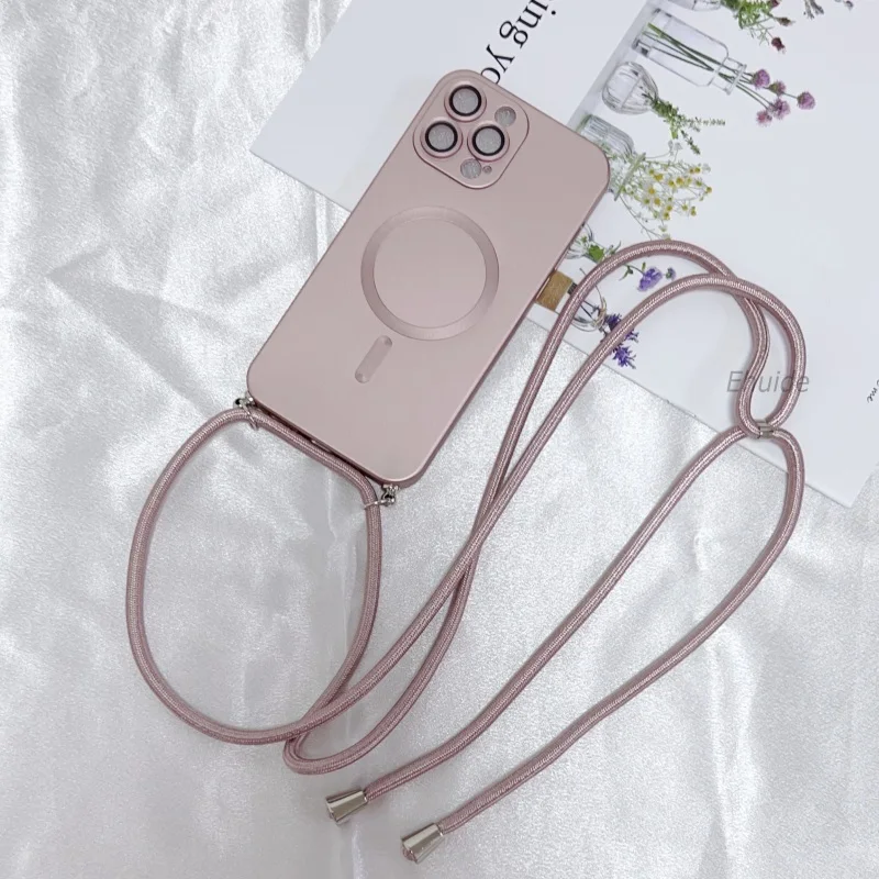 Enhanced Crossbody Magnetic Case with Soft TPU and Camera Protection