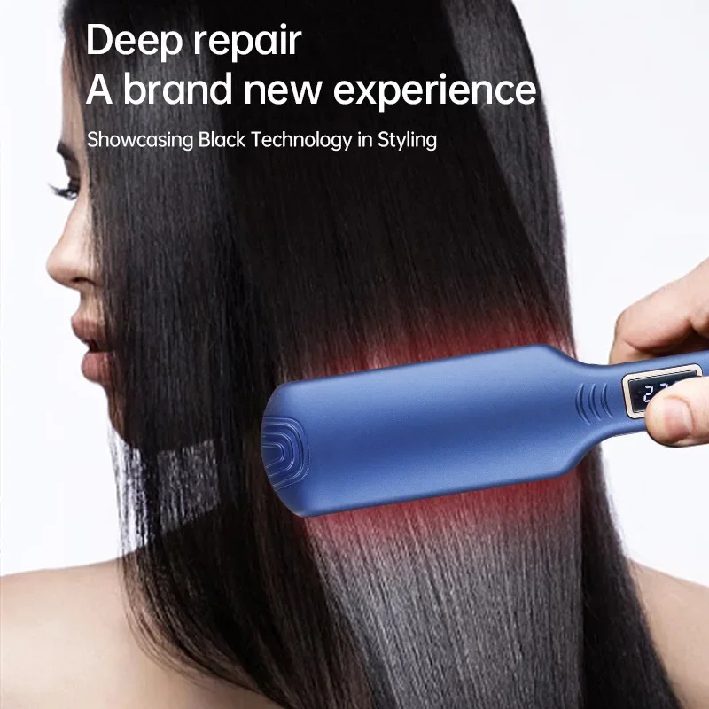 New Blue Wide Edition Home Use Hair Clippers Multifunctional Temperature Adjustable Straight Hair Straightening Iron