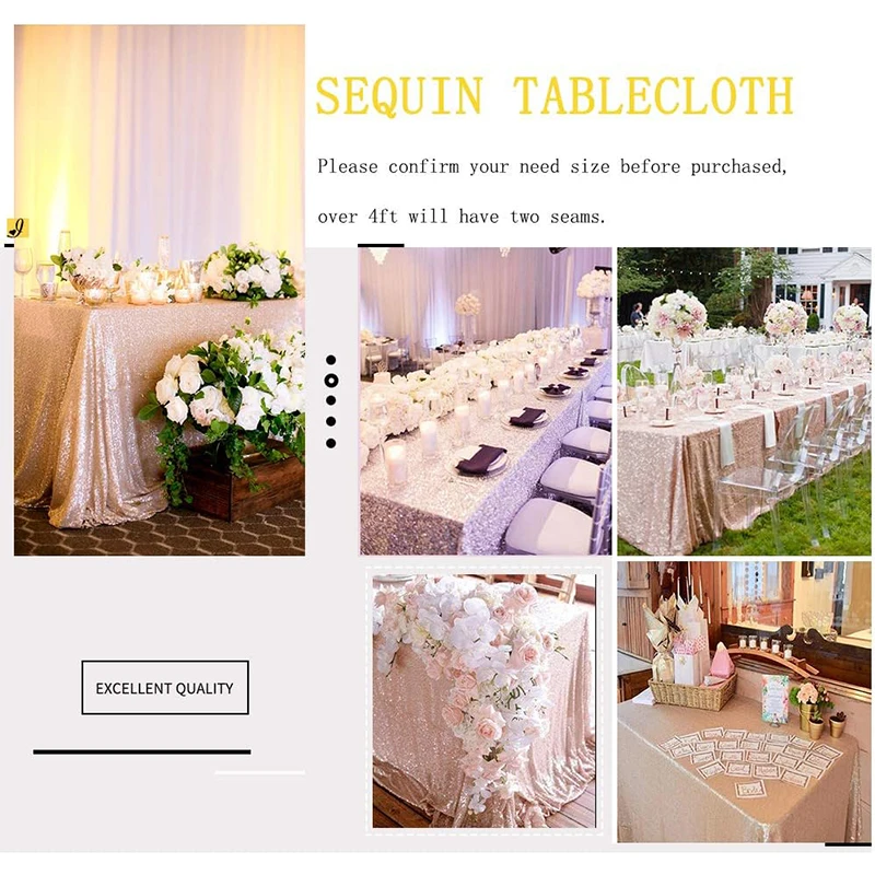 Runner Da Tavolo Con Paillettes, 30x300c Tovaglia Glitter Rettangolare - Foto 9