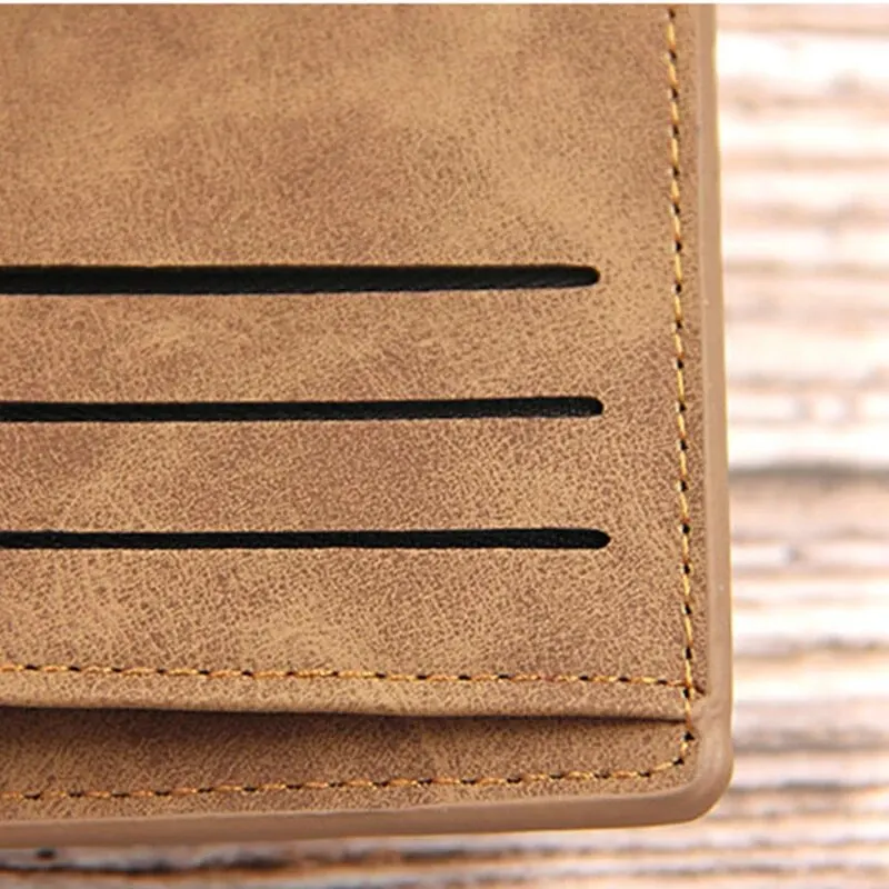 Short Wallet Men Matte Retro Multifunctional Simple Large Capacity Multi Card Slot