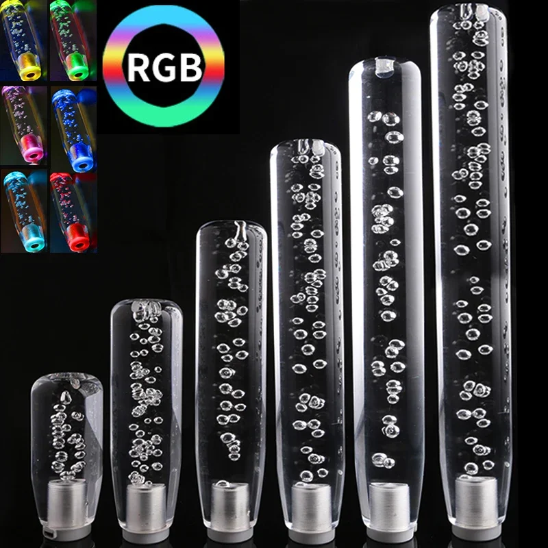 

Universal RGB Shift Knob Stick with LED Light Crystal Manual Transmission Bubble Gear Shifter 10cm/15cm/20cm/25cm/30cm/35cm