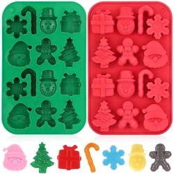 Holiday Silicone Baking Molds for Christmas Treats - Snowflake, Snowman, Xmas Tree, Gingerbread, Santa Claus Designs (1pcs Red)