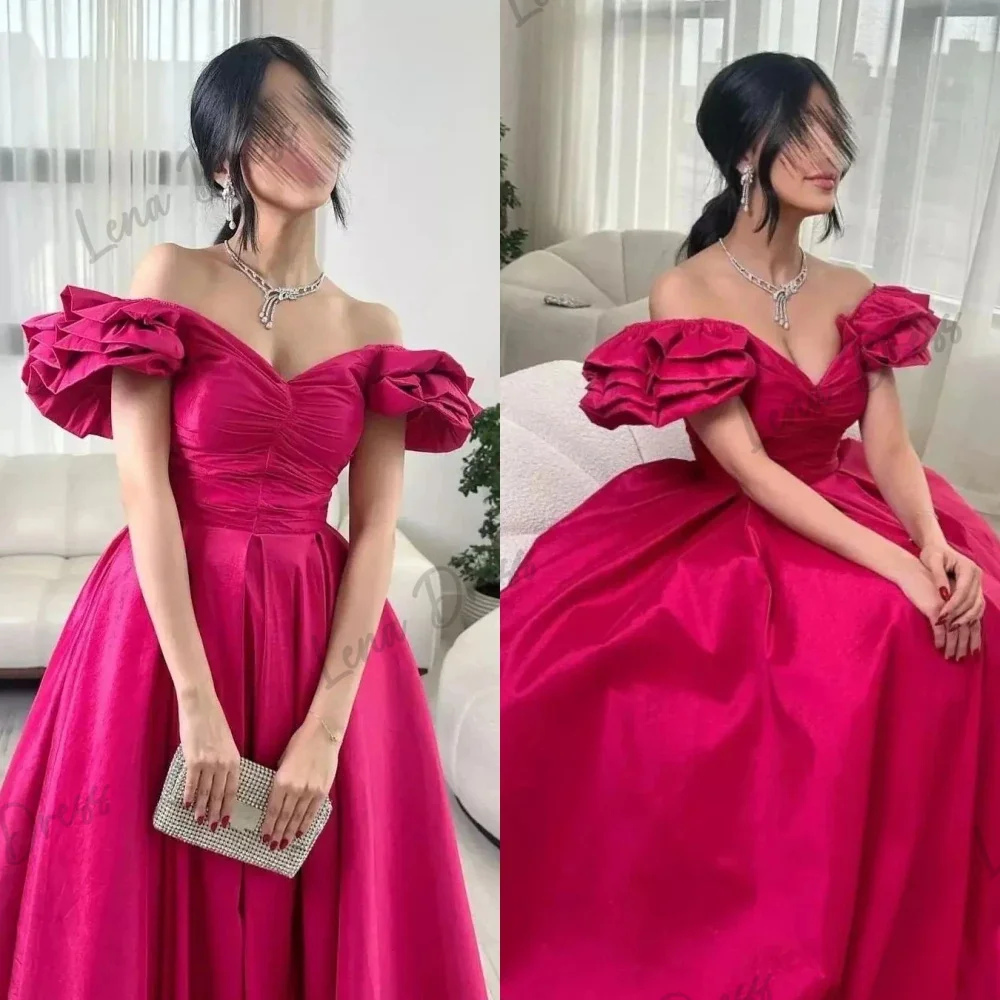 

Женское атласное платье с открытыми плечами и плиссированная юбка до пола, модное вечернее платье высокого качества