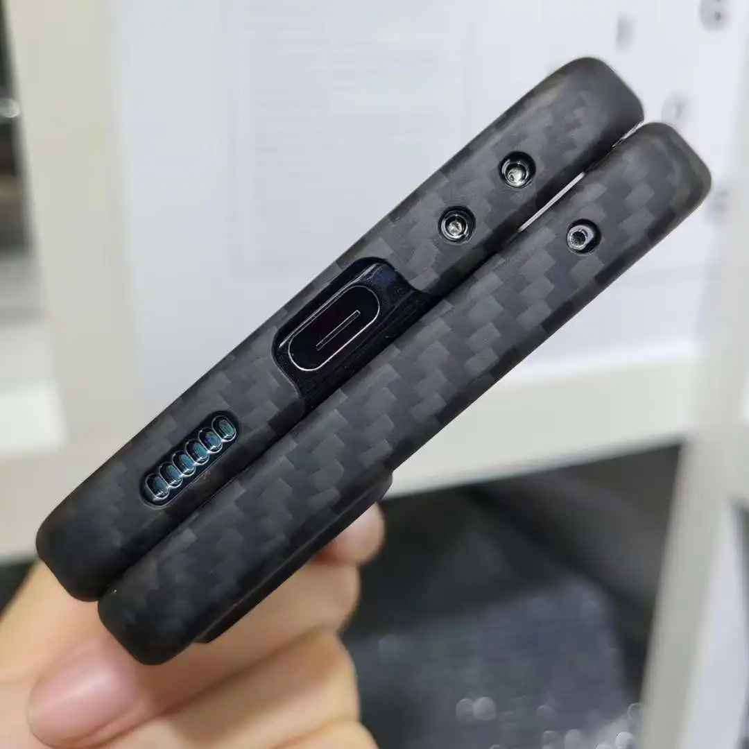 ACC-MagSafe Real Carbon Fiber Case for Samsung Galaxy Z Flip 5 Aramid Fiber Ultra-thin Anti-drop Z Flip 5 Cover
