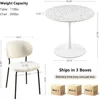 3 Pieces Tulip Dining Set, 35 Inch Sintered Stone Marble Round Dining Table and Chairs Set for 2, White Boucle Open Back 4