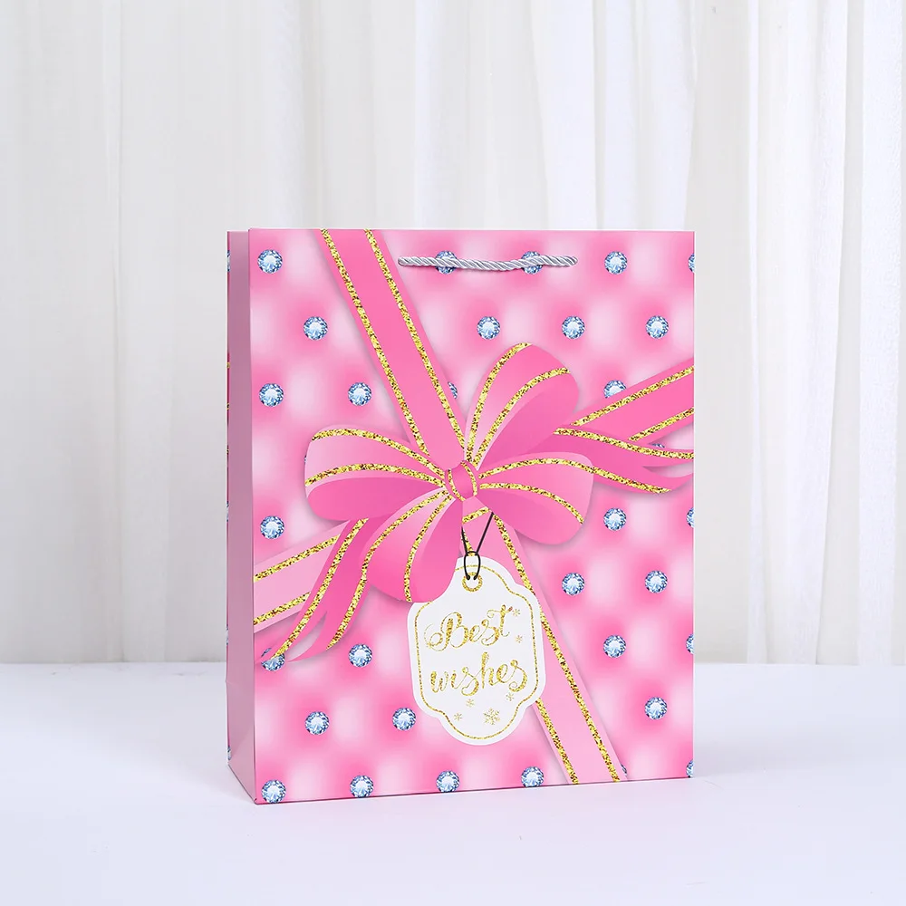 6/10pcs Best Wishes Paper Tote Bags, Elegant Recyclable Gift Packaging Bags with Bow Pr... - SKU PTB00911 - UGI Packaging