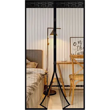 Magnetic Screen Door Curtain Anti Mosquito Keeps Bug Out Automatic Self-Closing Household Ventilation Door Mesh Curtain 38x82in