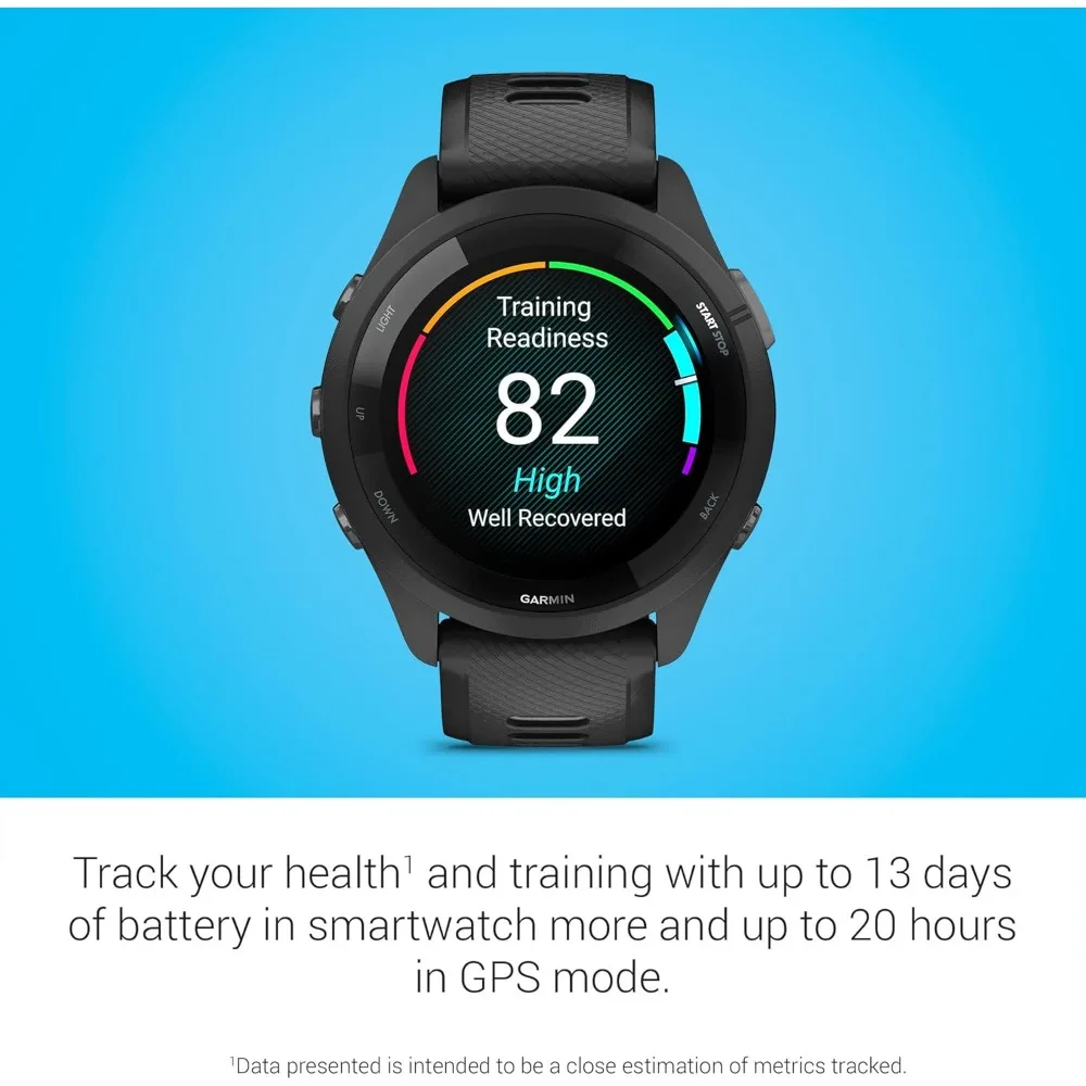 Forerunner 265 Running Smartwatch, Colorful AMOLED Display, Training Metrics and Recovery Insights, Black and Powder Gray 4