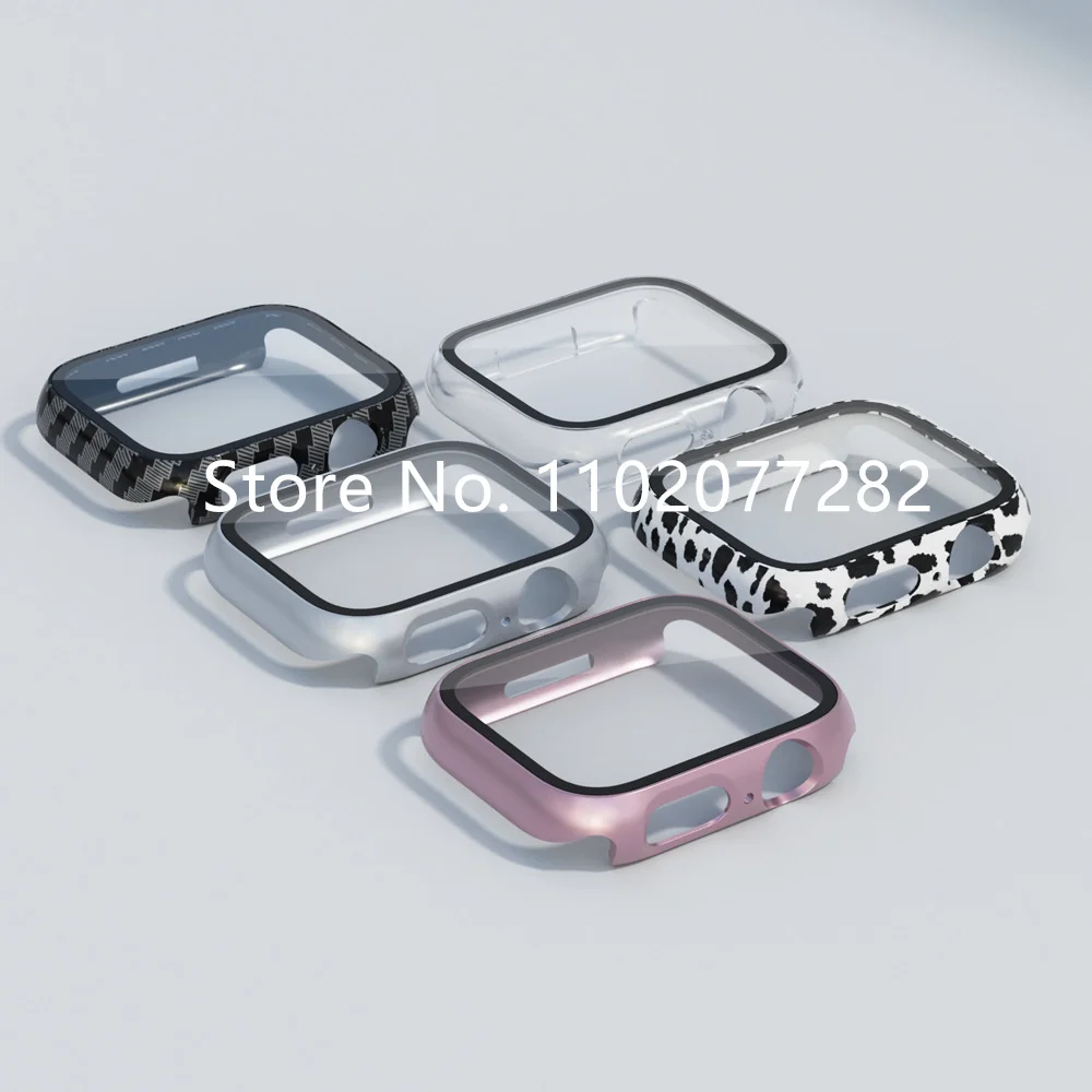 500 개/몫 보호기 커버 애플 시계 45mm 41mm 내충격 커버 + 유리 2 1 보호 케이스 iWatch 7 시리즈