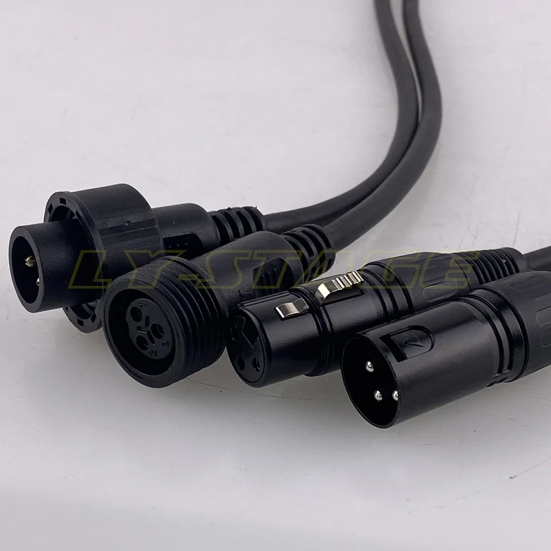1meter ip65 Outdoor Stage Light Waterproof 3 pin Power Adapter Cable DMX512 Signal Switching Line DMX Signal Adapter Cable