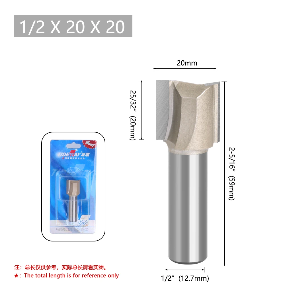 Tideway Straight Router Bits Schaft Doppel flöte Tauch fräser Hartmetall Holz bearbeitung Trimmen Schlitz werkzeug – Detail 39