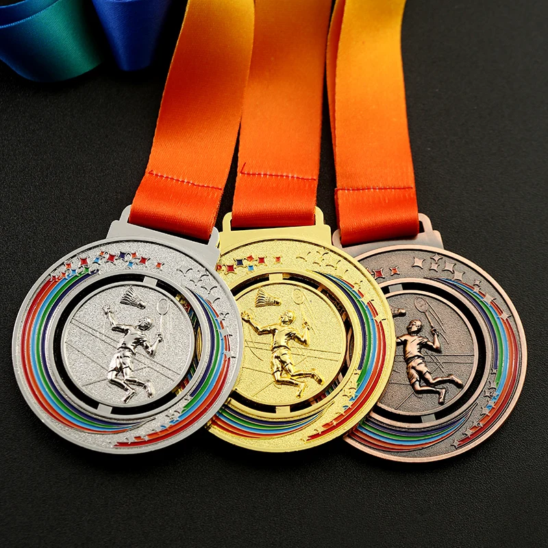 Customization Badminton Competition Metal Medal, Creative Running Competition Souvenirs Award Hanging Around the Neck Decor, 1Pc