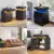 Black LED Nightstand with Charging Port and Storage, Modern Bedroom Side Tables with USB, Living Room End Tables Set of 2, 17.7 1