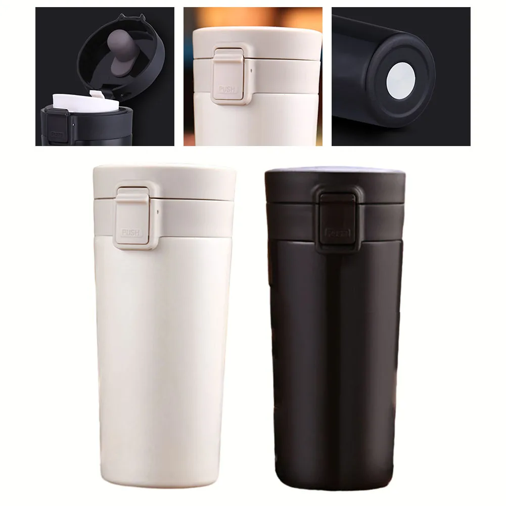 

Stainless Steel Coffee Pot Insulated Cup Insulated Travel Coffee Mug Cup Black White Coffee Mug With Cover For Tea Wine Milk