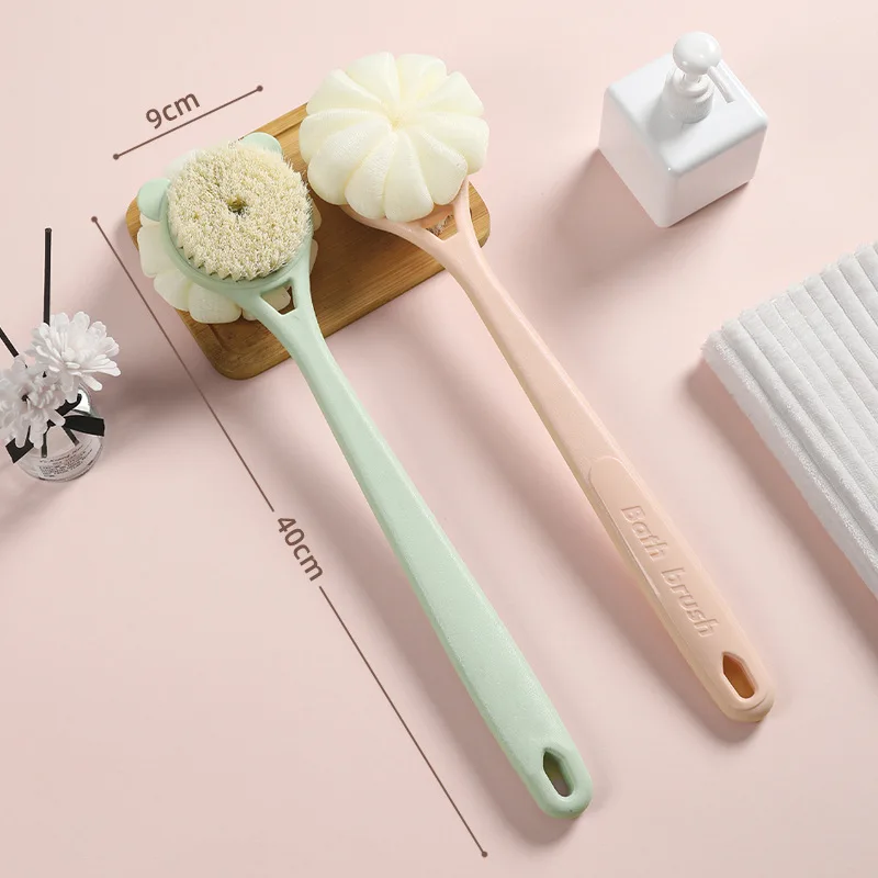 Vive Luffa Rückenwäscher – Langstielige Körperbürste Mit Hand-Luffa Für Schonendes Peeling In Dusche Und Bad