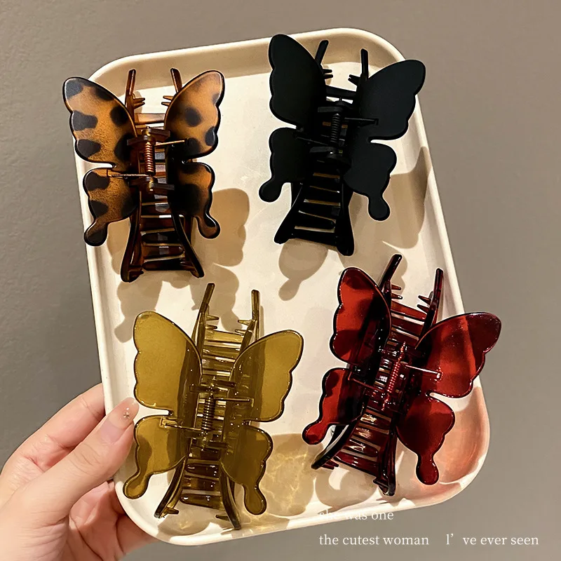 

Simple butterfly hair clip female back of the head of the head temperament shark clip high -level sensor large grabbing jewelry