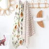 Bamboo Cotton Baby Muslin Swaddle Warp  2 Layers New Born Swaddle Floral Muslin Diaper 6