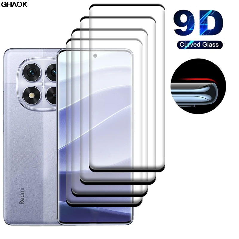 4 Stück für Redmi Note 14 Pro Glas Xiaomi Redmi Note 14 Pro Plus gehärtetes Glas voll gebogen 9H Bildschirm Protetor Redmi Note 14 Pro
