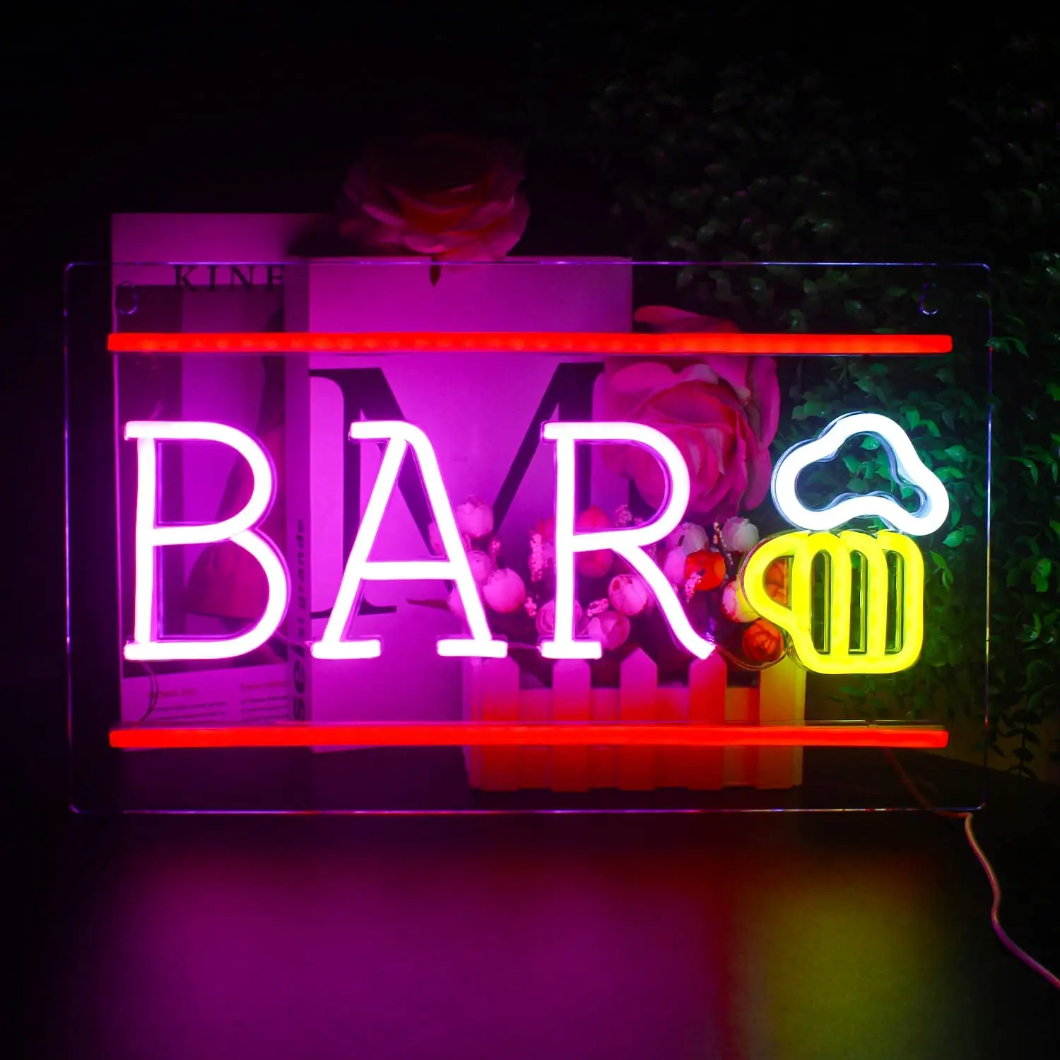 

Bar Neon Sign USB Powered for Home Bar Wall Art, LED Neon Light Dimmable for Pub Restaurant Decor