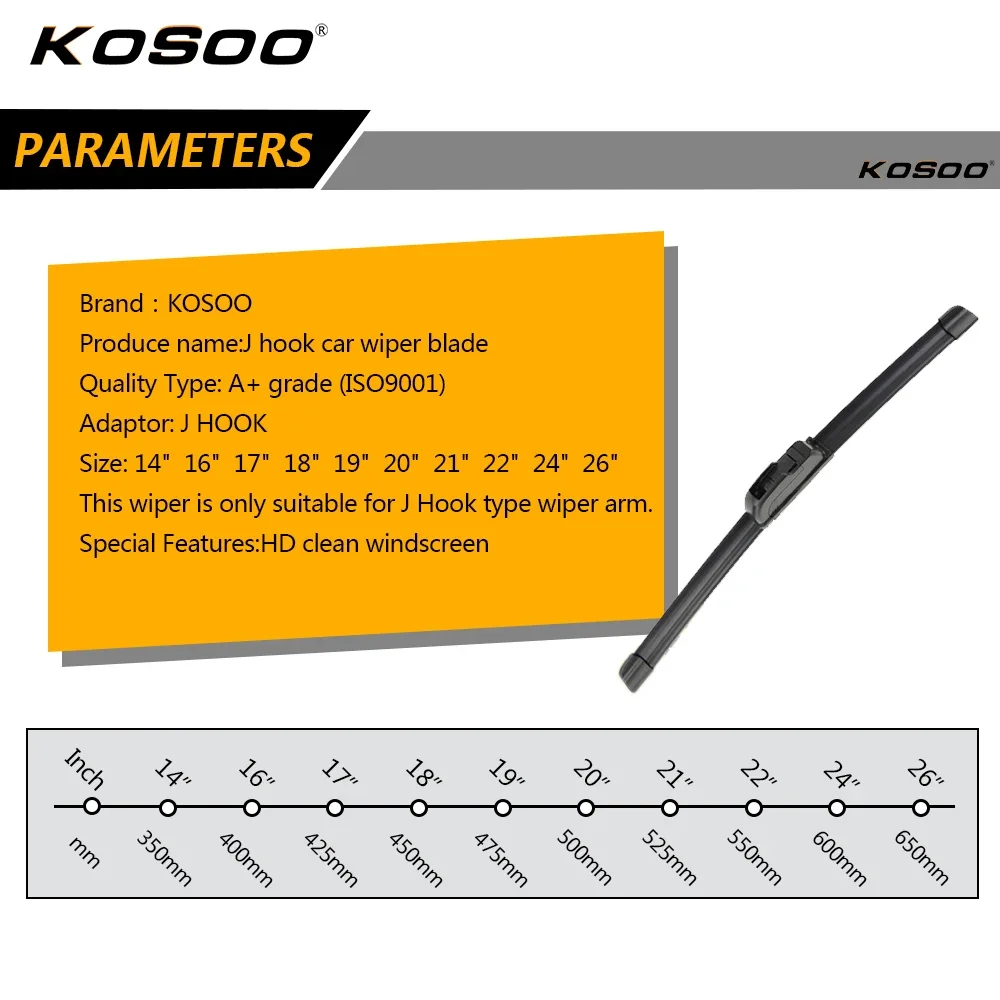Car Windshield Wiper blades U-type Universal Frameless Bracketless 12"14"16"17"18"19"20"21"22"24"26"28"