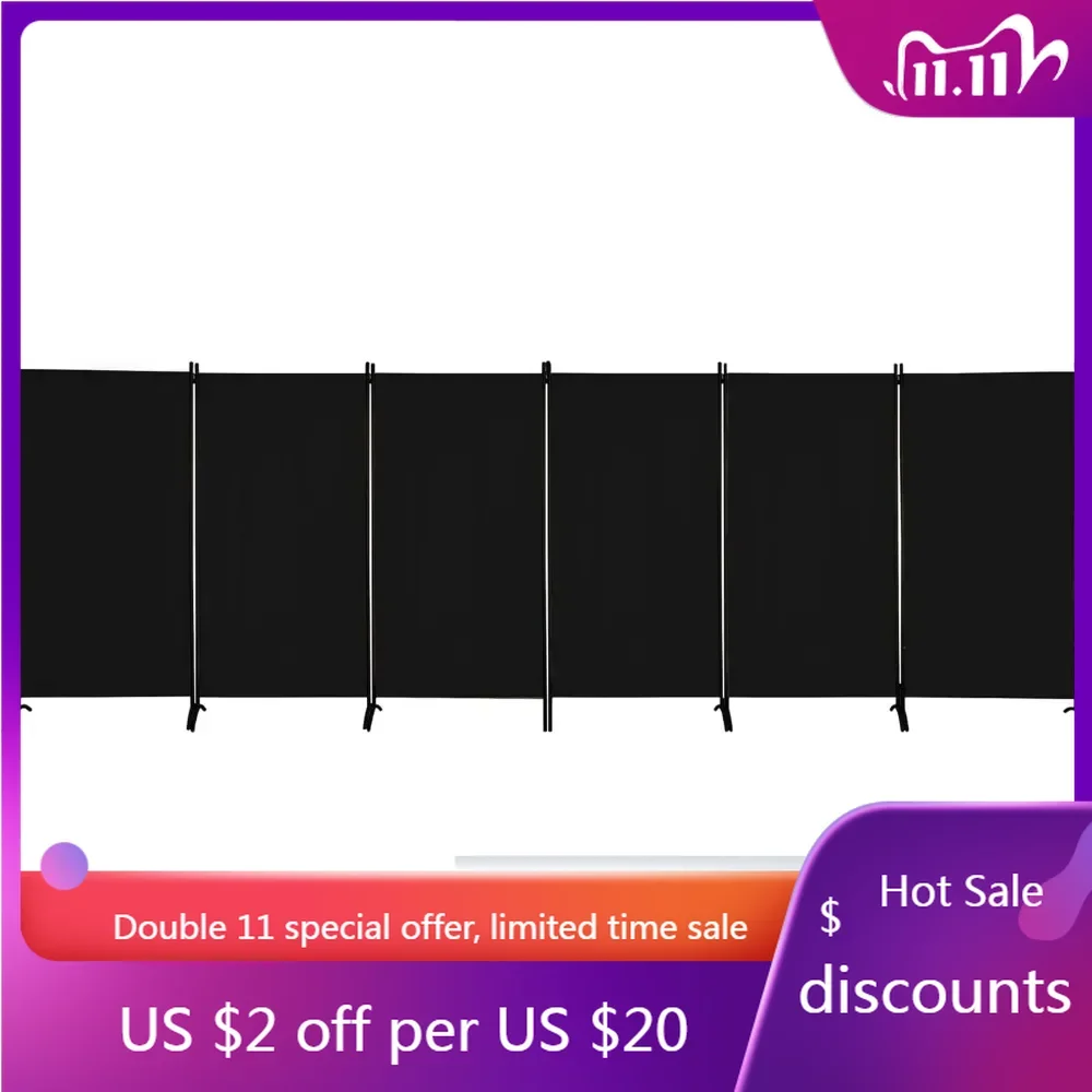 6 Panel Room Divider, Folding Privacy Screen Wall Dividerds for Room Separation, Freestanding Partitions for Home Office