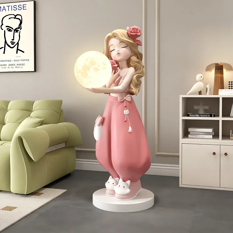 Creative Home Decorations Girl Figure Sculpture Light Luxury Living Room Tray Storage Ornaments Modern Interior Decoration 6