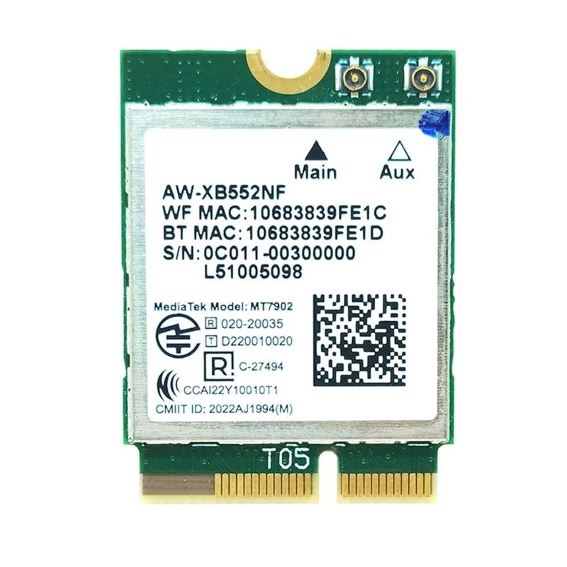 WLAN-Karte WiFi6E MT7902 AW-XB552NF 2,4/5/6 GHz Wireless-Netzwerkadapter BT5.2 2,4 G-300 M 5G-1200 M 6G-2400 M – Detail 7