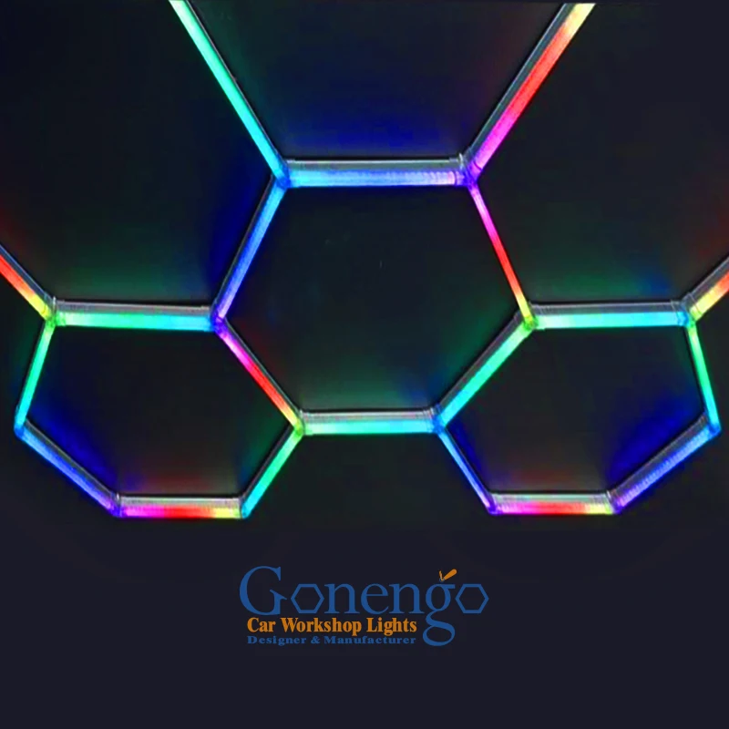

Commercial Diy Assembled Rgb Hexagon Led Shop Light Atmosphere Nightclub Wall Decor Lighting
