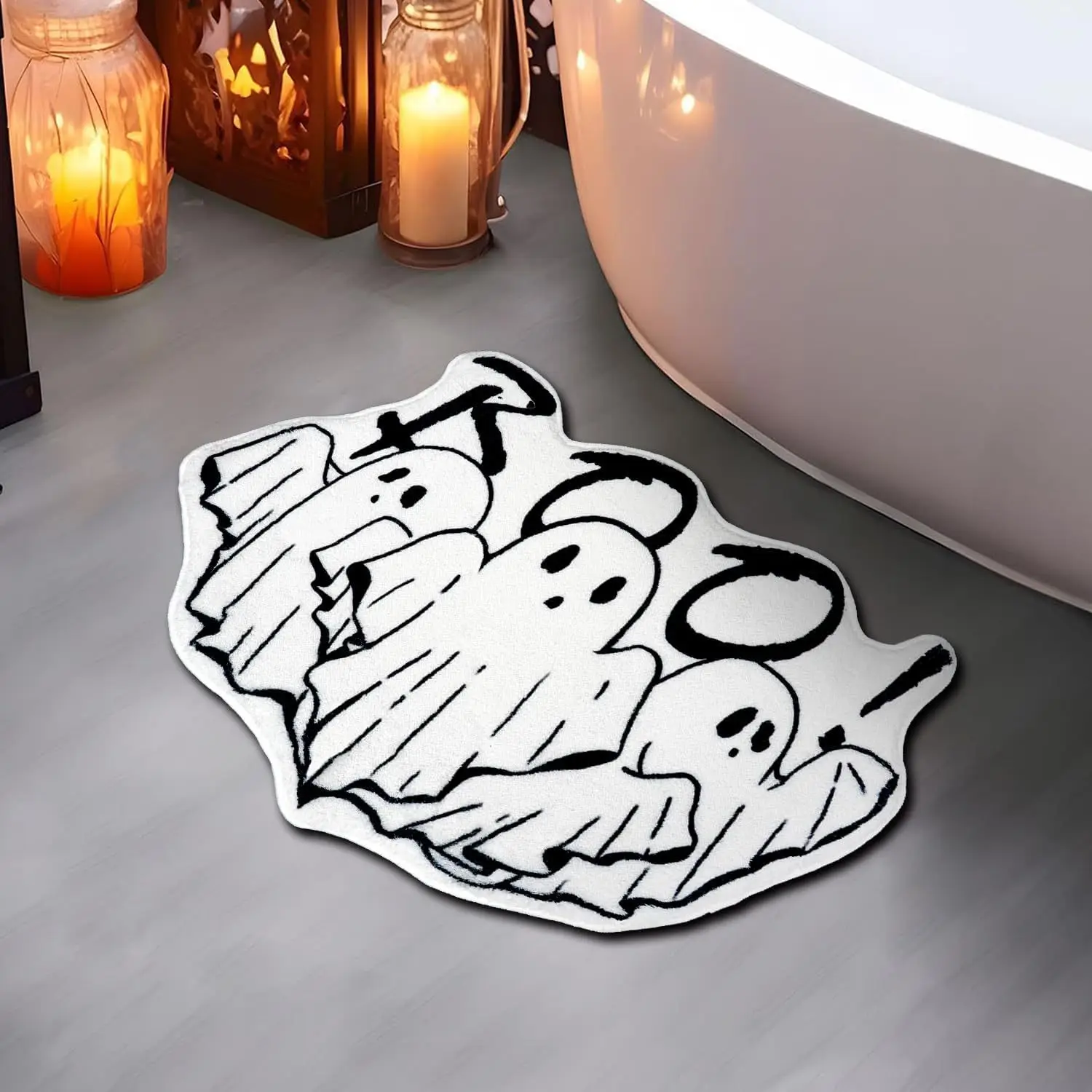 VIKAMA Halloween Door Mat Imitation Cashmere Foreign Trade Alien Horror Skull Decoration Entrance Door Mat