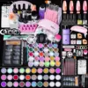 Acrylic Nail Kit Set Acrylic Powder Kit With Nail Lamp Acrylic Nail Glue Glitter Powder Nail Tips Nail Art Tool Kit 1