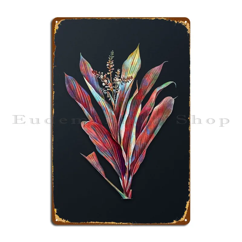 Cordyline-placa de Metal con forma de flor Fruticosa, diseño personalizado, Vintage, para pared de garaje, cueva de pared, cartel de estaño