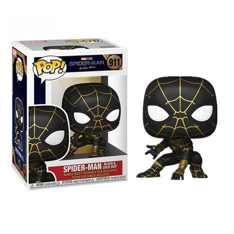 thumbnail image 4 of Funko Pop New Spider-Man Traje negro dorado 911# Bobble Head Toys 913# Iron Spider 305# Mysterio Figura de vinilo Modelo coleccionable de juguete, 4 of 5