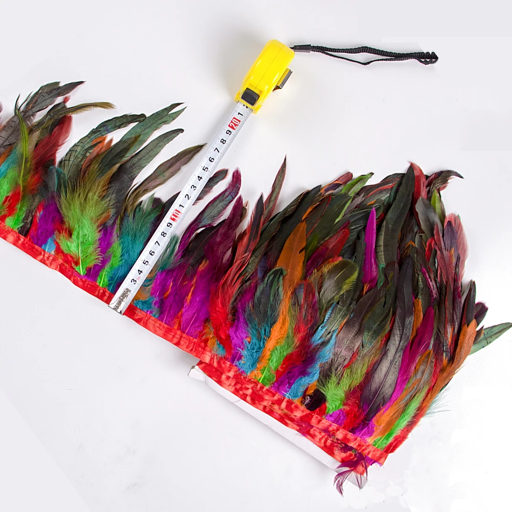 1 Meter Natural Chicken Rooster Tail Feathers Trims 12-15CM for