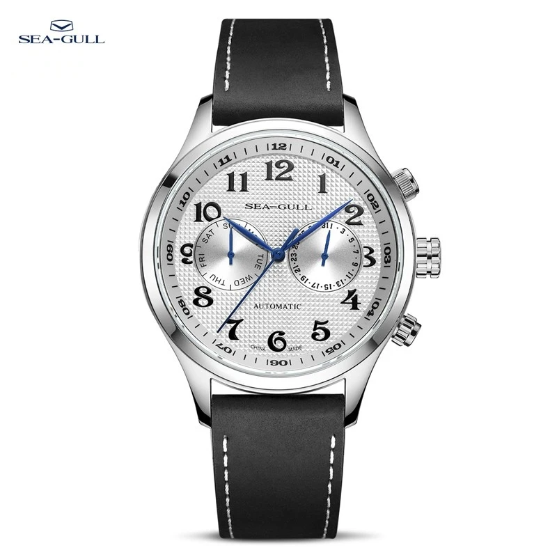 SeaGull Dual Time Zone Man Watch Day-Date Calendar Automatic