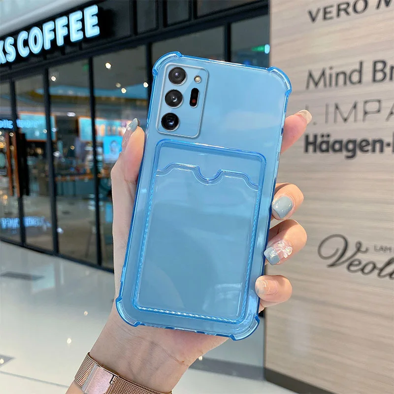 thumbnail image 1 of Card Bag Holder Clear Case For Xiaomi Redmi Note 10 Pro 9 9S 10S 11 11s 12 12s 12 Pro 5G Redmi 9 9A 9C 10C Soft Corners Cover, 1 of 5