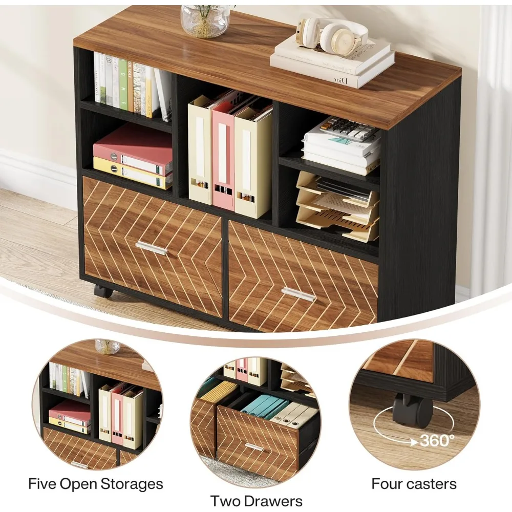 L-Shaped Executive Desk with Reversible File Cabinet, 63" Office Desk with Storage Drawers, L-Shaped Computer Desk wi 4