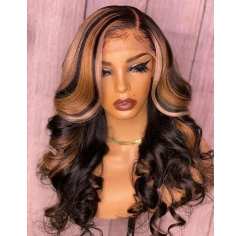 

Highlight Blonde Soft Wave Long 180%Density Lace Front Wig for Black Women BabyHair Glueless Preplucked Daily Heat Resistant