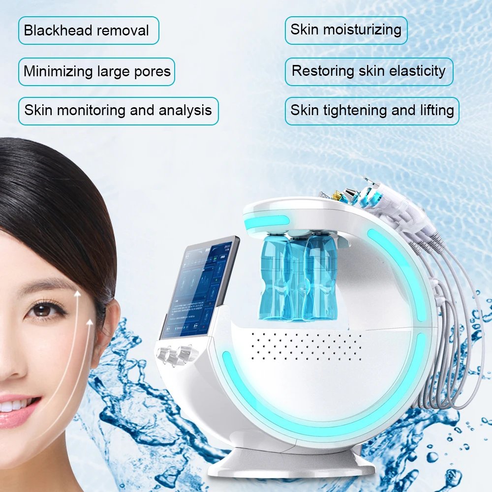 

7 IN 1 Hydra Dermabrasion Beauty Machine H2O2 Small Bubble Peeling Cleansing Facial Care Beauty Equipment