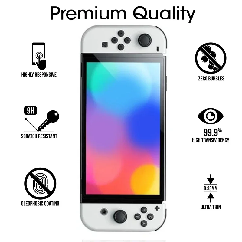Nintend Switch Screen Protector 2PCS Tempered Glass Screen Protector for Nintendos Switch Oled Lite NS Accessories Film