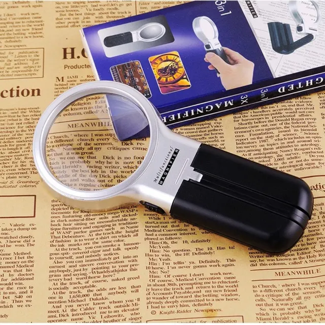 2 Led Glasses Magnifier Magnifying Glass