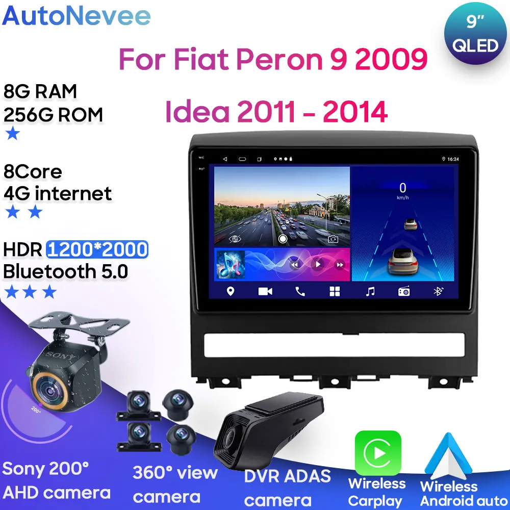 

Android Car Multimedia For Fiat Peron 9 2009 Idea 2011 - 2014 Auto Radio Stereo Head Unit Player GPS Navigation QLED Screen BT