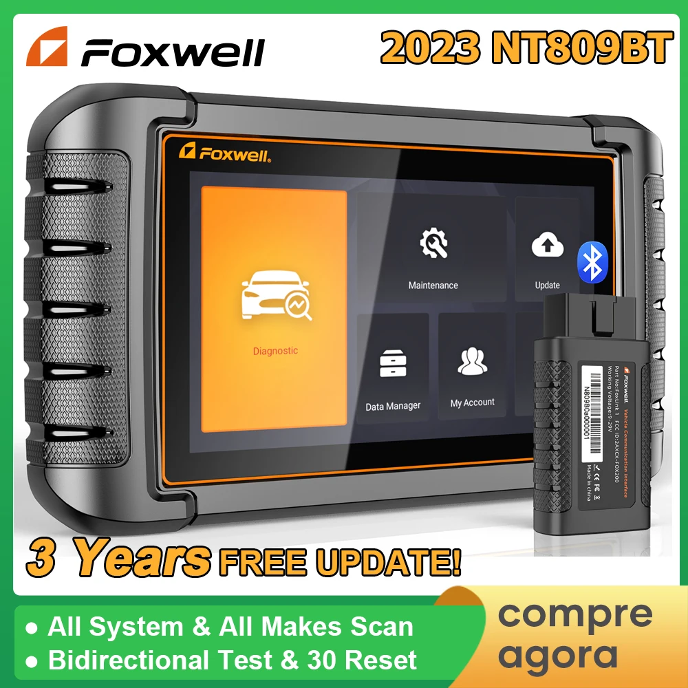 Foxwell Nt809Bt Obd2 Strumento Diagnostico Per Auto Bluetooth Tutto Il Sistema Test Bidirezionale 30 + Lettore Di Codici Di Ripristino Scanner Obd2 Au