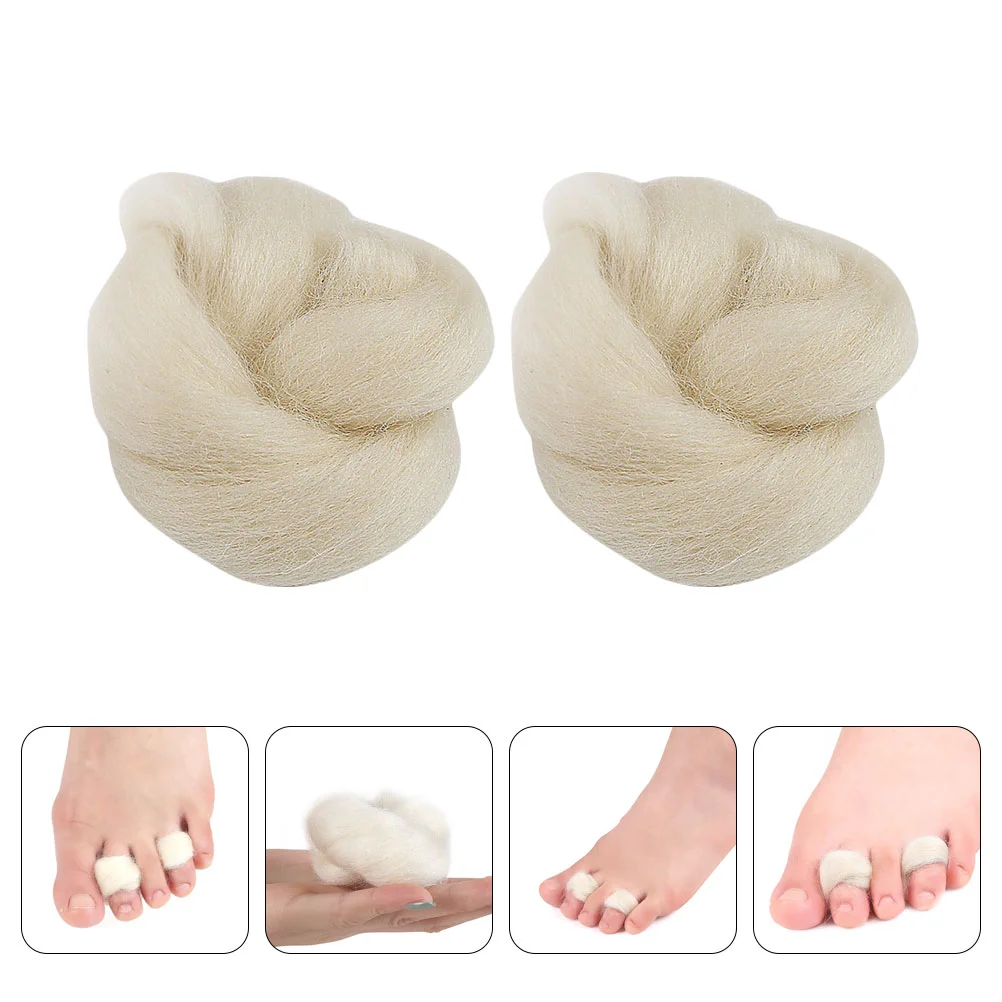 

2 Pcs Wool Toe Separator Feet Care Foot Fingers Protector Silicone Pad Dividers Splitter Soft
