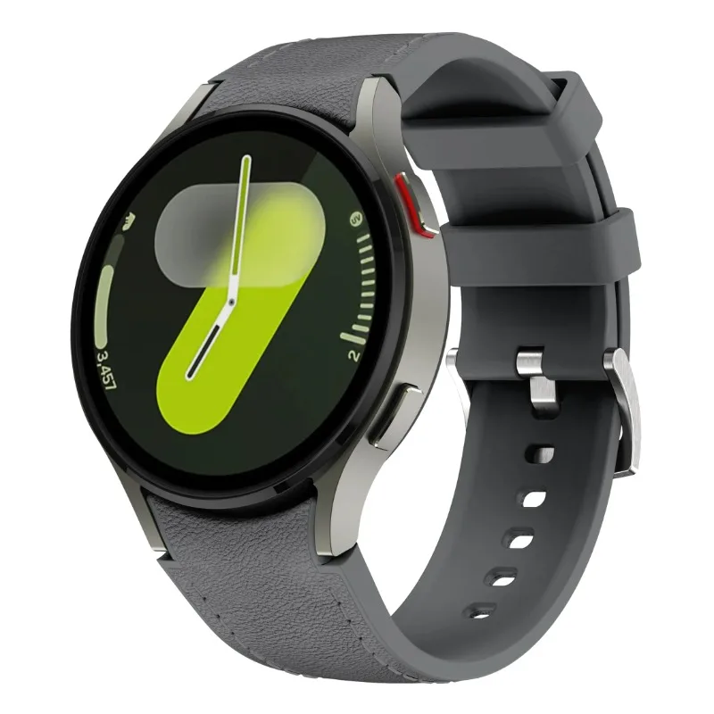 Dual-Material Premium Watch Strap - Silicone and Leather Bracelet Wristband