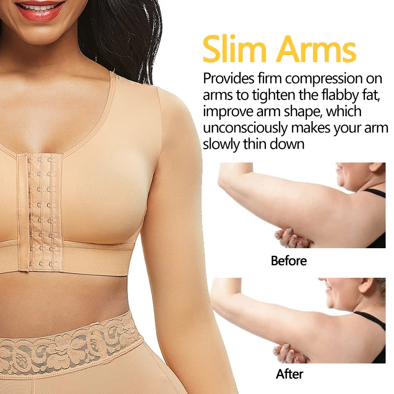 Upper Arm Shaper for Women Compression Sleeves Weight Loss Posture Corrector Top Shapewear Post Surgical Trimmer Slimmer